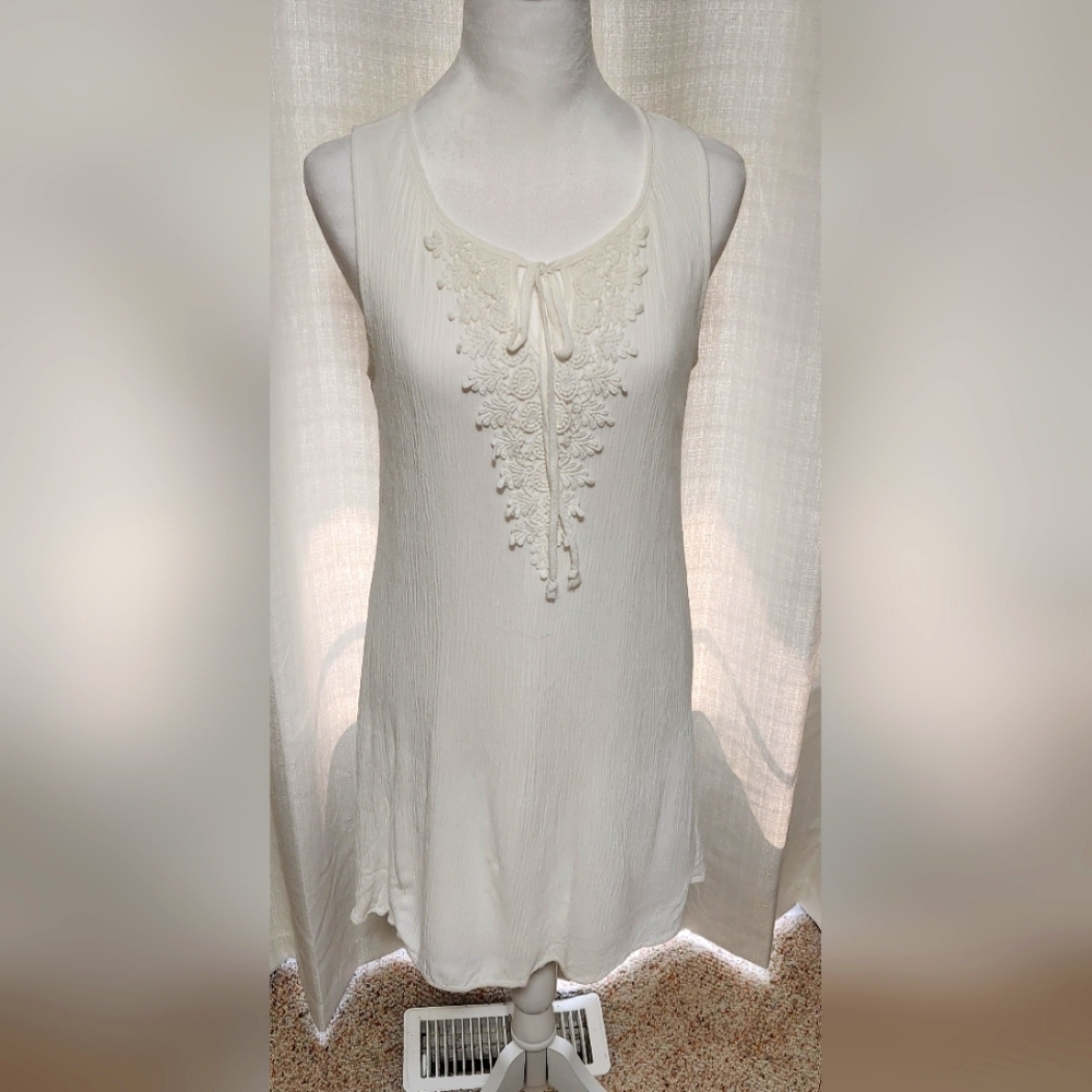 NAIF | white gauze sleeveless A-line dress Sz M